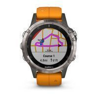 Мультиспортивний годинник Garmin Fenix 5 Plus Sapphire Titan w/Spark Orange Band 010-01988-05