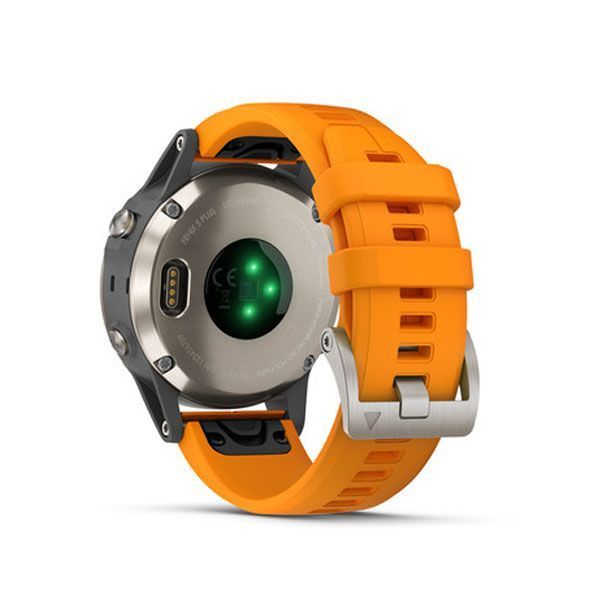 Мультиспортивний годинник Garmin Fenix 5 Plus Sapphire Titan w/Spark Orange Band 010-01988-05