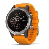 Мультиспортивний годинник Garmin Fenix 5 Plus Sapphire Titan w/Spark Orange Band 010-01988-05