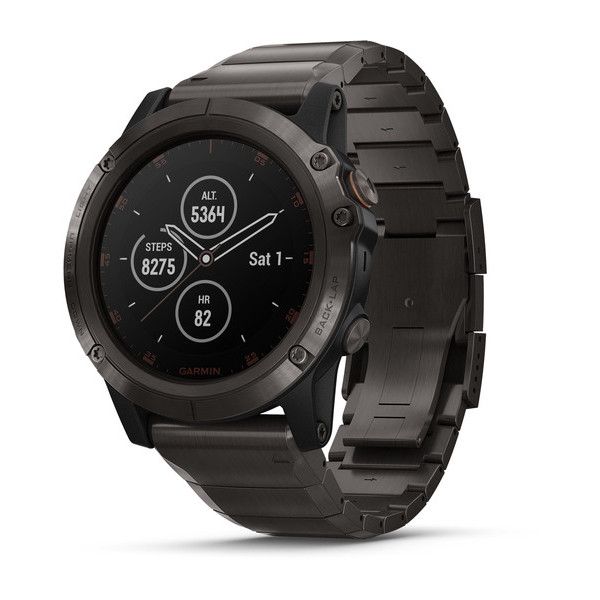 Спортивний годинник Garmin Fenix 5x Plus Sapphire Carbon Grey with DLC Titanium Band 010-01989-05