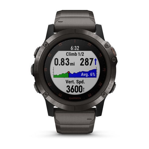 Спортивний годинник Garmin Fenix 5x Plus Sapphire Carbon Grey with DLC Titanium Band 010-01989-05