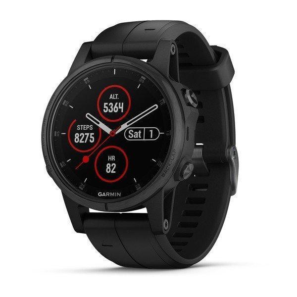 Мультиспортивний спортивний годинник Garmin Fenix 5 Plus Sapphire BLACK WITH BLACK BAND 010-01988-01