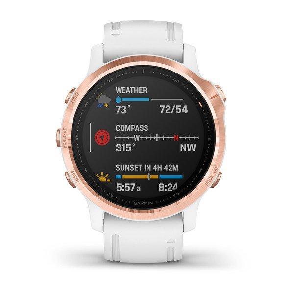 Спортивний годинник Garmin Fenix 6S Pro Rose Gold-tone with White Band 010-02159-11