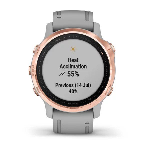 Спортивний годинник Garmin Fenix 6S Rose Gold-tone with Powder Gray Band 010-02159-21
