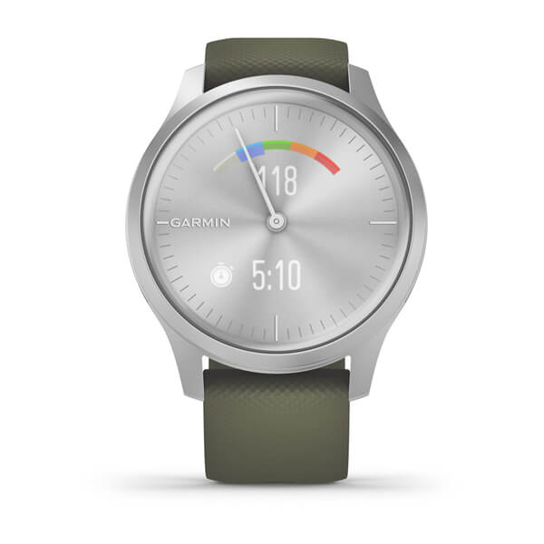 Фітнес годинник Garmin vivomove Style Silver-Moss Green 010-02240-21