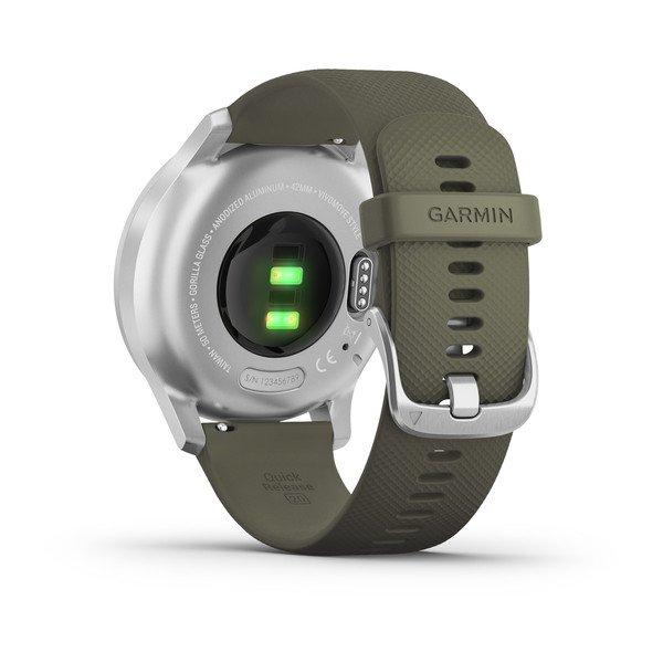 Фітнес годинник Garmin vivomove Style Silver-Moss Green 010-02240-21