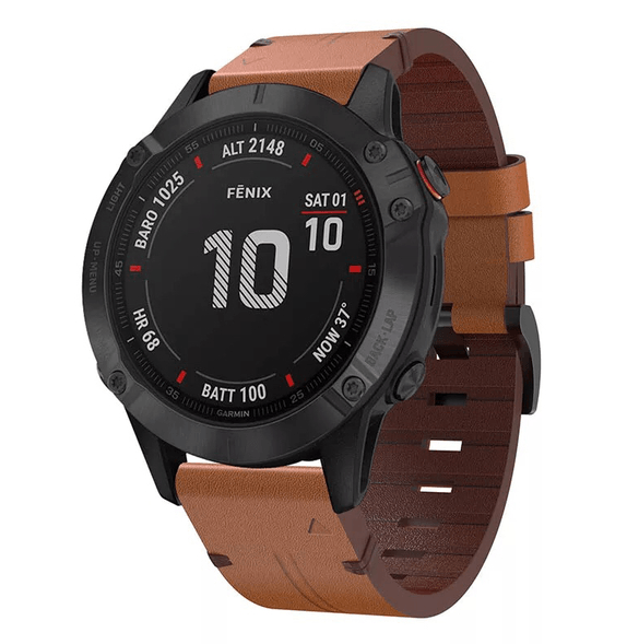 Ремінець Garmin Fenix 6 22mm QuickFit Chestnut Leather Band 010-12863-05