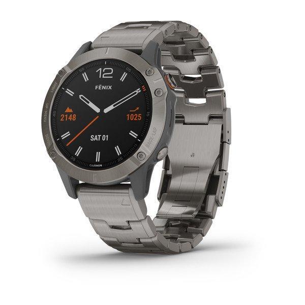 Спортивний годинник Garmin Fenix 6 Sapphire Titanium Gray with Vented Titanium Bracelet 010-02158-23