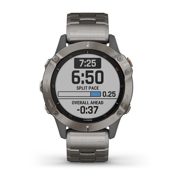 Спортивний годинник Garmin Fenix 6 Sapphire Titanium Gray with Vented Titanium Bracelet 010-02158-23