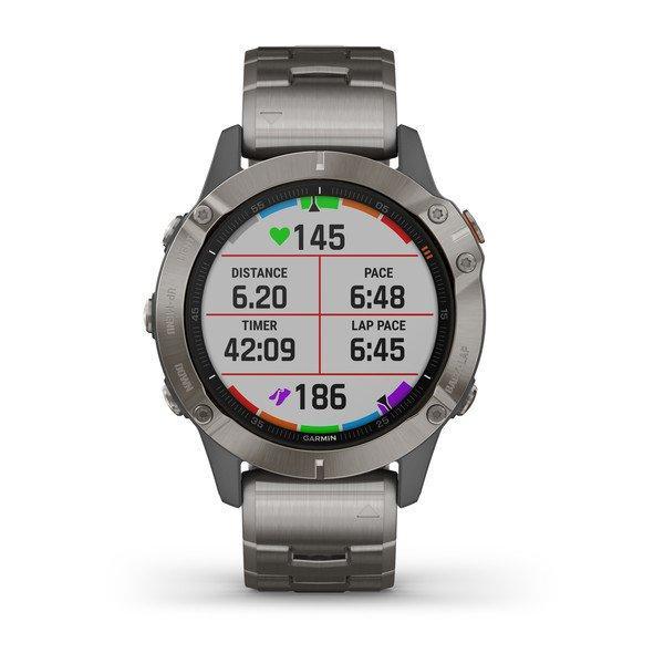 Спортивний годинник Garmin Fenix 6 Sapphire Titanium Gray with Vented Titanium Bracelet 010-02158-23