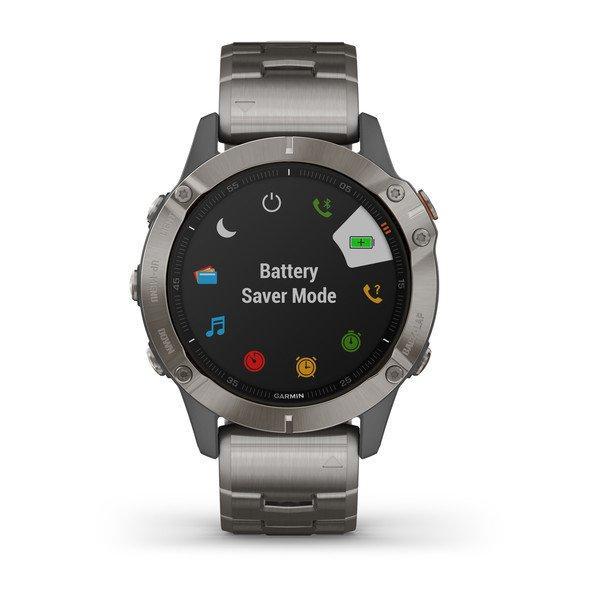 Спортивний годинник Garmin Fenix 6 Sapphire Titanium Gray with Vented Titanium Bracelet 010-02158-23