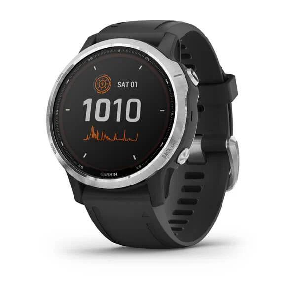 Спортивний годинник Garmin Fenix 6S Solar Silver Black Band 010-02409-00