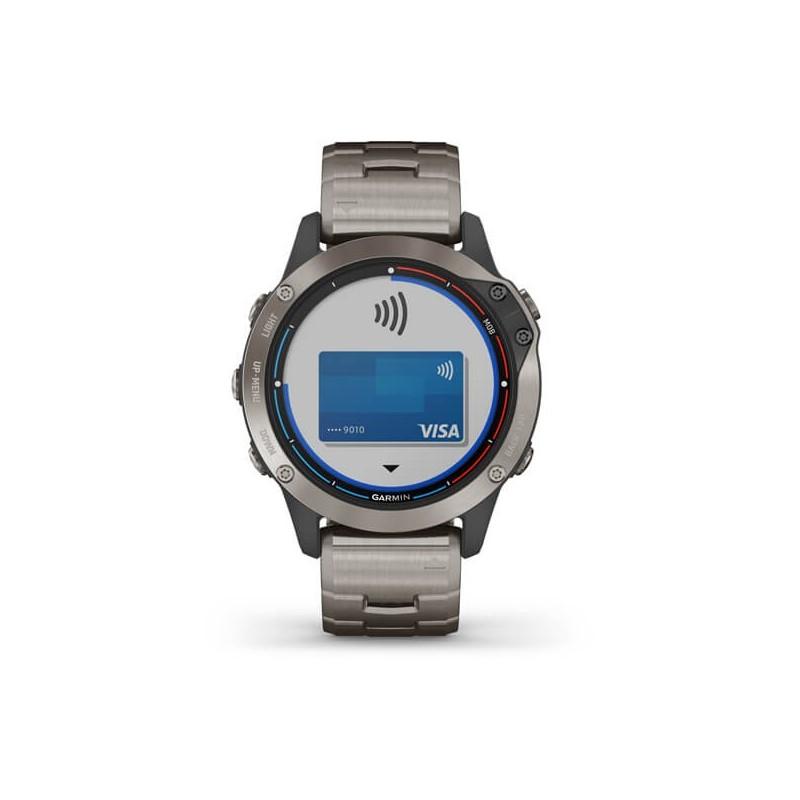 Морський годинник для спорту Garmin Quatix 6 Titanium Saphhire with Titanium Band 010-02158-95