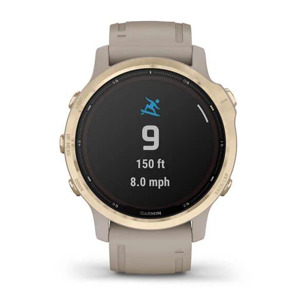 Спортивний годинник Garmin Fenix 6S Solar Edition Light Gold with Light Sand Band 010-02409-11