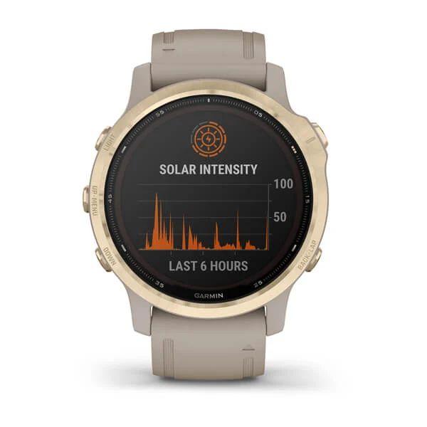 Спортивний годинник Garmin Fenix 6S Solar Edition Light Gold with Light Sand Band 010-02409-11