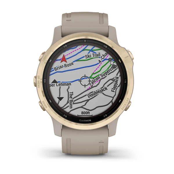 Спортивний годинник Garmin Fenix 6S Solar Edition Light Gold with Light Sand Band 010-02409-11