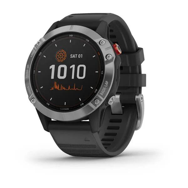 Спортивний годинник Garmin Fenix 6 Solar Silver Black Band 010-02410-00