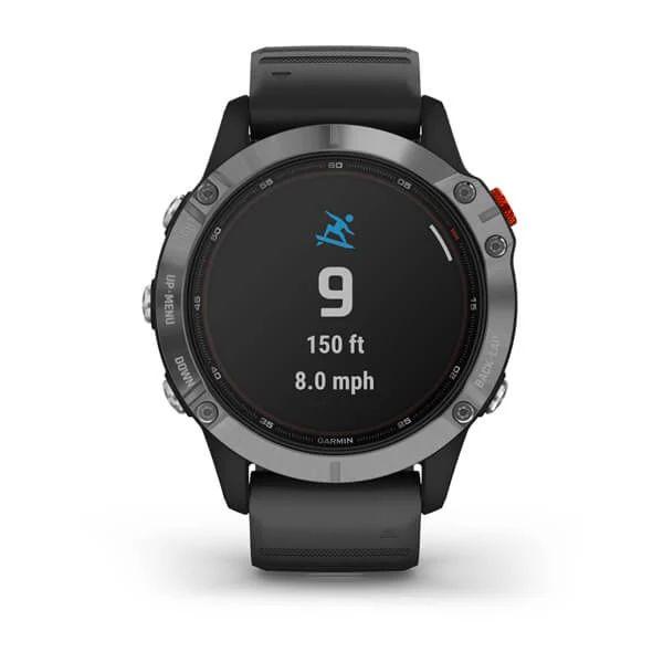 Спортивний годинник Garmin Fenix 6 Solar Silver Black Band 010-02410-00