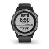 Спортивний годинник Garmin Fenix 6 Solar Silver Black Band 010-02410-00