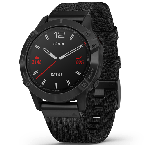 Спортивний годинник Garmin Fenix 6 Pro Sapphire Black DLC with Heathered Black Nylon Band 010-02158-17