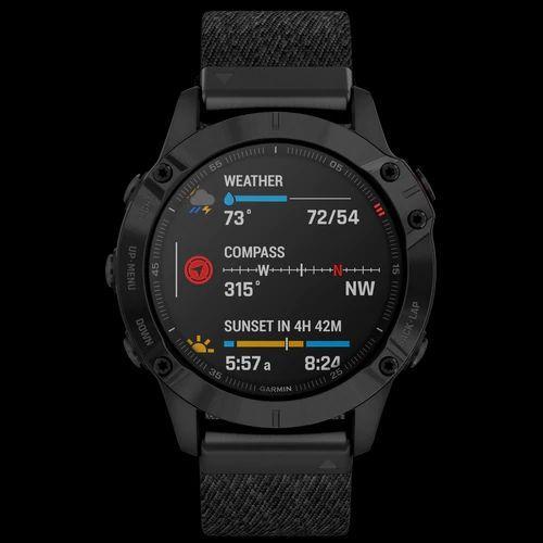 Спортивний годинник Garmin Fenix 6 Pro Sapphire Black DLC with Heathered Black Nylon Band 010-02158-17