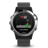 Мультиспортивний годинник Garmin Fenix 5 Silver with Black Band 010-01688-03