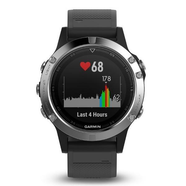 Мультиспортивний годинник Garmin Fenix 5 Silver with Black Band 010-01688-03