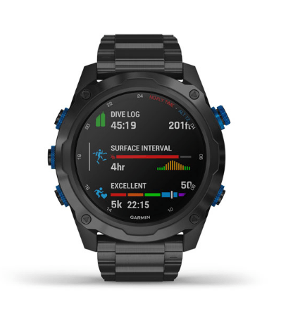 Годинник-навігатор для дайвінгу Garmin Descent Mk2i титановий з DLC-покриттям та чорним титановим ремінцем + датчик T1 010-02132-12