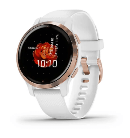 Спортивний годинник Garmin Venu 2S Rose Gold Bezel with White Case and Silicone Band 010-02429-13