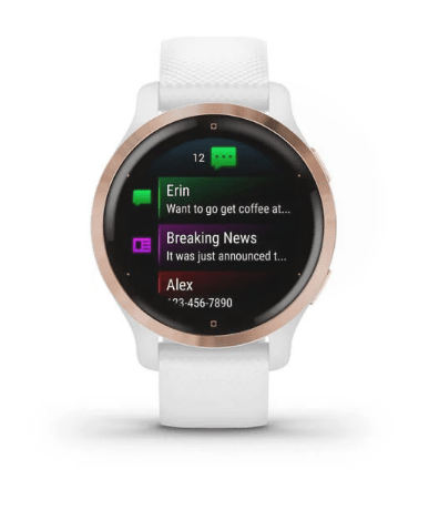 Спортивний годинник Garmin Venu 2S Rose Gold Bezel with White Case and Silicone Band 010-02429-13