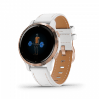 Спортивний годинник Garmin Venu 2S Rose Gold with White Leather Band 010-02429-23