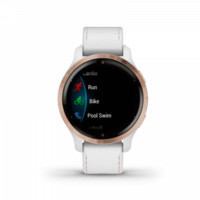 Спортивний годинник Garmin Venu 2S Rose Gold with White Leather Band 010-02429-23