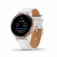 Спортивний годинник Garmin Venu 2S Rose Gold with White Leather Band 010-02429-23
