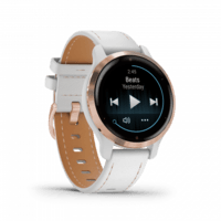 Спортивний годинник Garmin Venu 2S Rose Gold with White Leather Band 010-02429-23