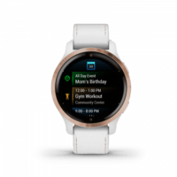 Спортивний годинник Garmin Venu 2S Rose Gold with White Leather Band 010-02429-23
