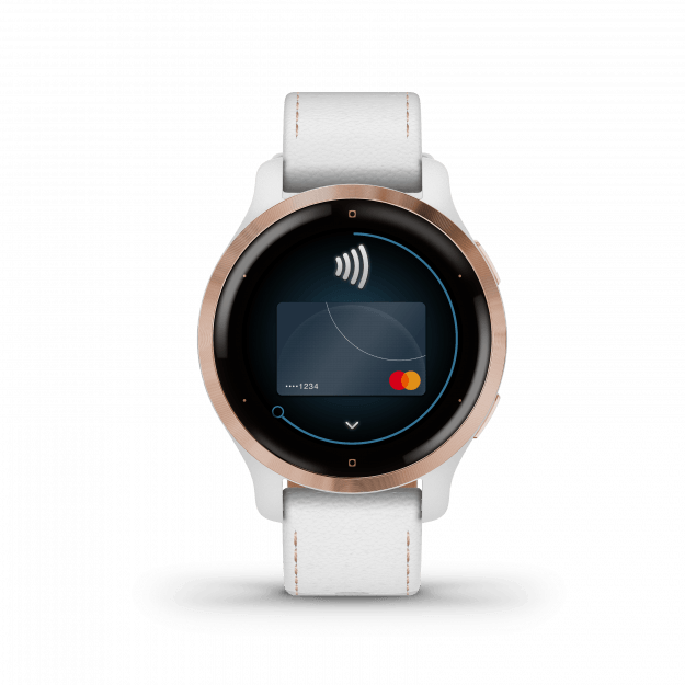 Спортивний годинник Garmin Venu 2S Rose Gold with White Leather Band 010-02429-23