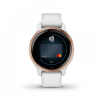 Спортивний годинник Garmin Venu 2S Rose Gold with White Leather Band 010-02429-23