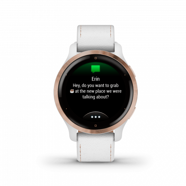 Спортивний годинник Garmin Venu 2S Rose Gold with White Leather Band 010-02429-23