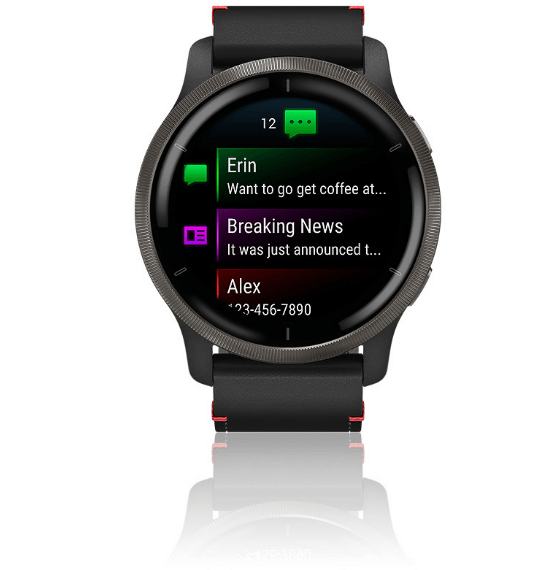 Спортивний годинник Garmin Venu 2 Slate with Black Leather Band 010-02430-21