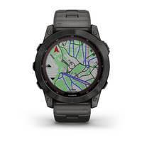 Спортивний годинник Garmin Fenix 7X Sapphire Solar Carbon Grey DLC Titanium з титановим браслетом 010-02541-27