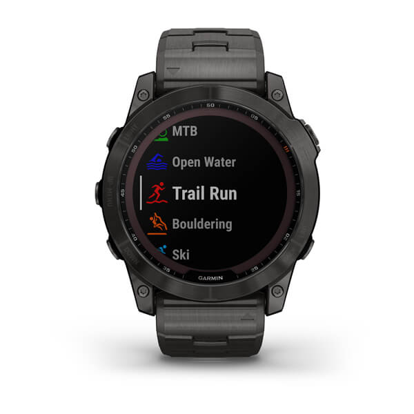Спортивний годинник Garmin Fenix 7X Sapphire Solar Carbon Grey DLC Titanium з титановим браслетом 010-02541-27