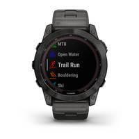 Спортивний годинник Garmin Fenix 7X Sapphire Solar Carbon Grey DLC Titanium з титановим браслетом 010-02541-27