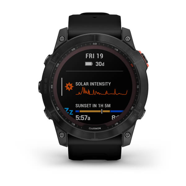 Спортивний годинник Garmin Fenix 7X Solar Slate grey з чорним ремінцем 010-02541-01