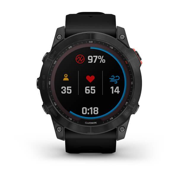 Спортивний годинник Garmin Fenix 7X Solar Slate grey з чорним ремінцем 010-02541-01