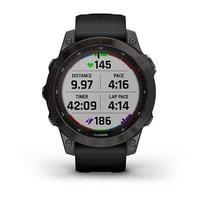 Спортивний годинник Garmin Fenix 7 Sapphire Solar Carbon Grey DLC Titanium з чорним ремінцем 010-02540-21
