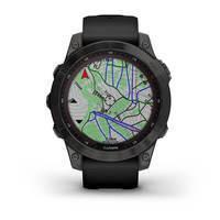 Спортивний годинник Garmin Fenix 7 Sapphire Solar Carbon Grey DLC Titanium з чорним ремінцем 010-02540-21