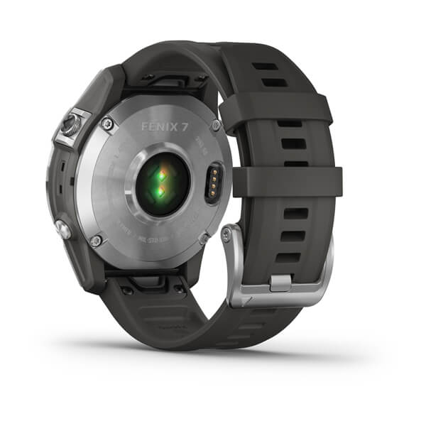 Спортивний годинник Garmin Fenix 7 Silver with Graphite з силіконовим ремінцем 010-02540-01