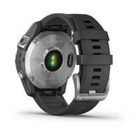 Спортивний годинник Garmin Fenix 7 Silver with Graphite з силіконовим ремінцем 010-02540-01