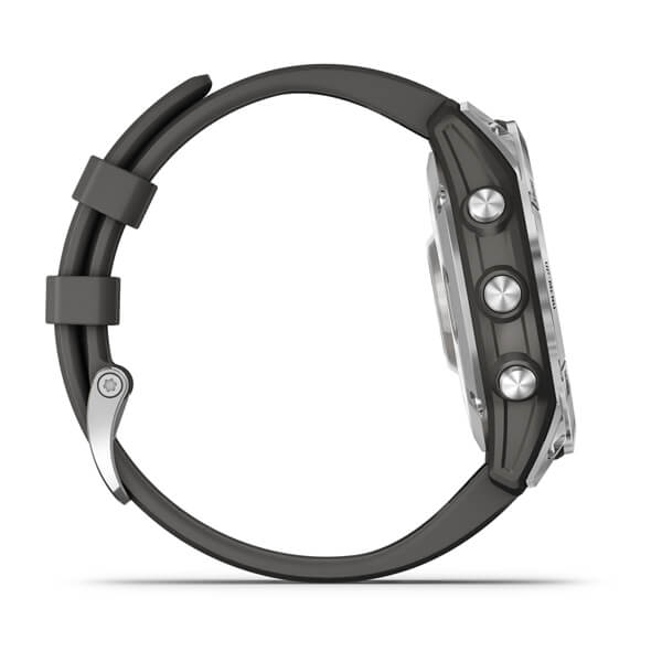 Спортивний годинник Garmin Fenix 7 Silver with Graphite з силіконовим ремінцем 010-02540-01