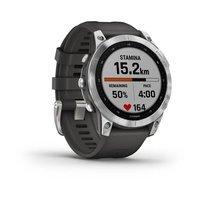 Спортивний годинник Garmin Fenix 7 Silver with Graphite з силіконовим ремінцем 010-02540-01
